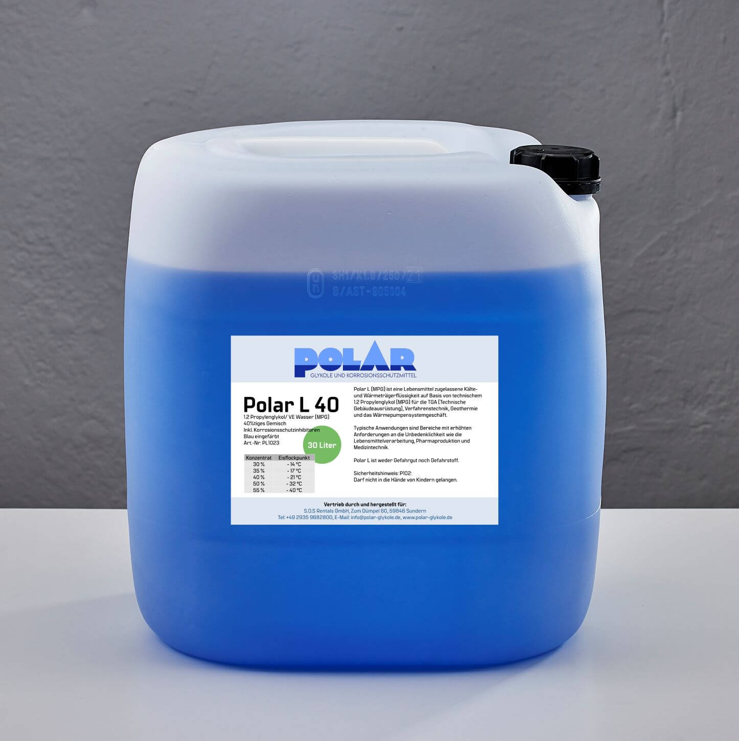 Polar L-MPG Glykol 40% Gemisch, Frostschutzmittel, Propylenglykol