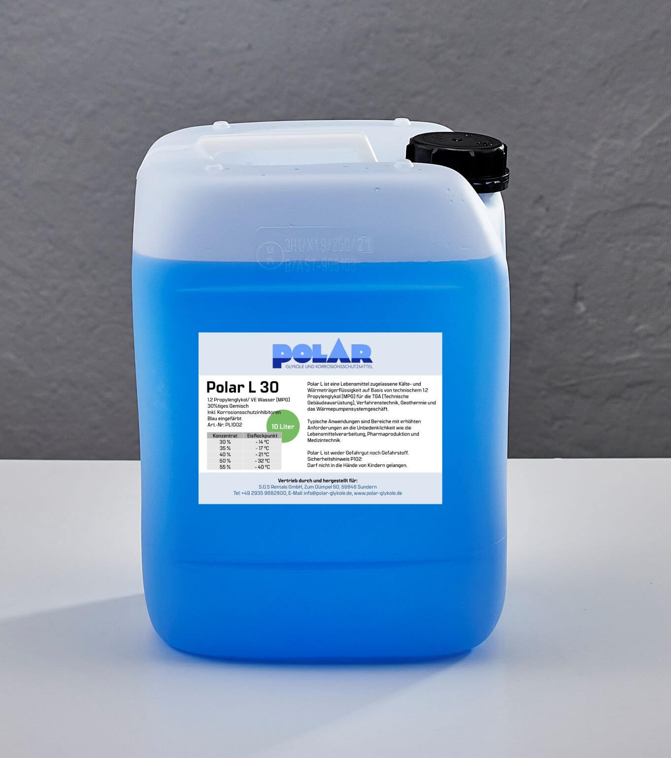 Polar L-MPG Glykol 30% Gemisch 10 Liter Kanister