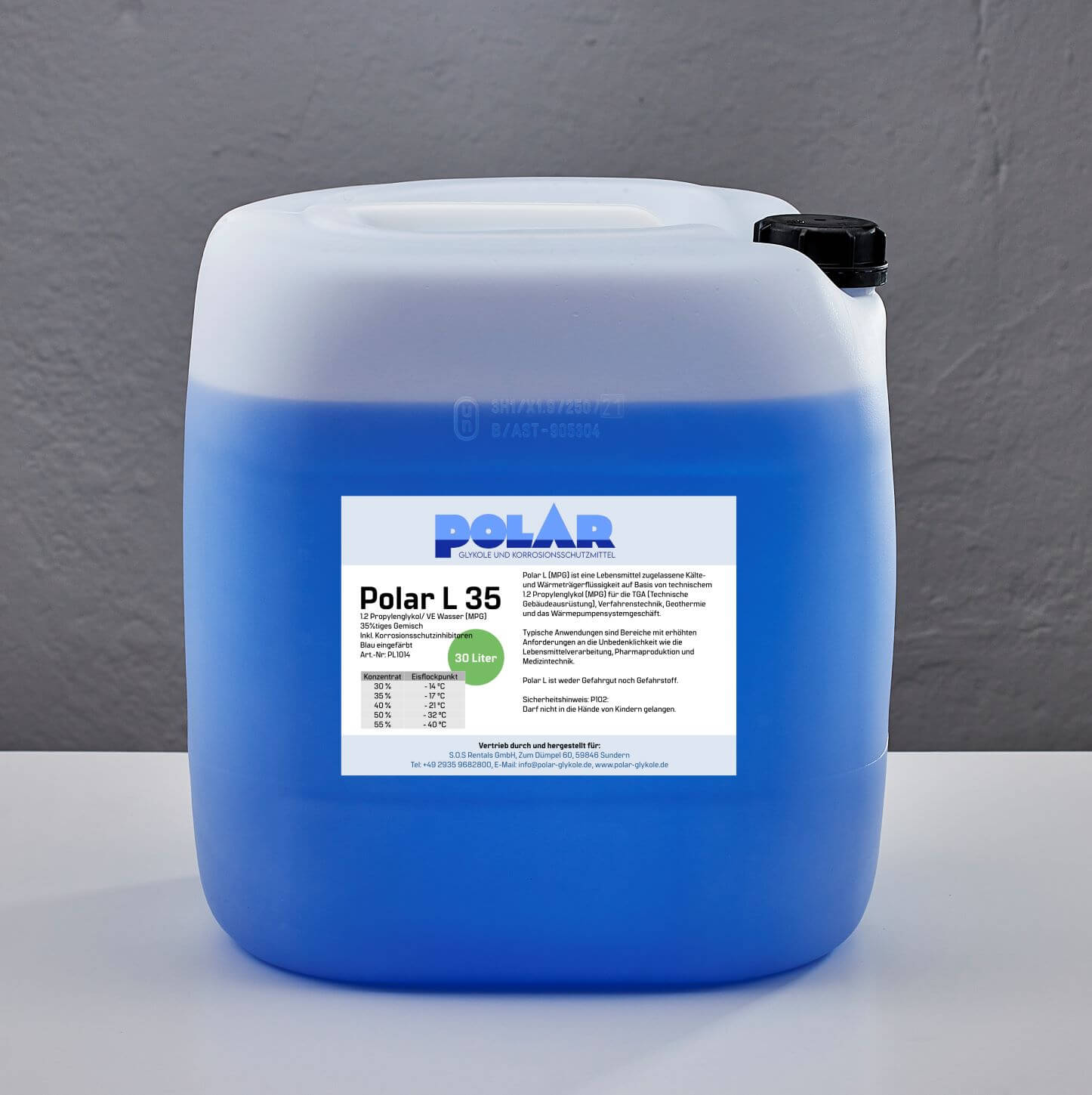 Polar L-MPG Glykol 35% Gemisch, Frostschutzmittel, Propylenglykol